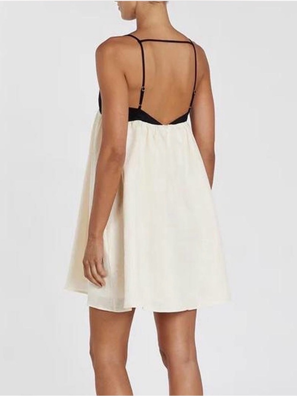 DISSH Cream Mini Dress with Black Straps